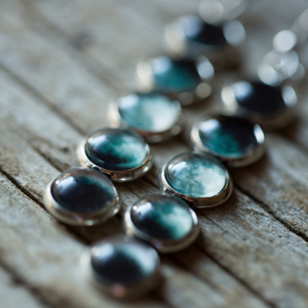 Unique Moon Phase Dangle Space Galaxy Earrings - Picture 2 of 9